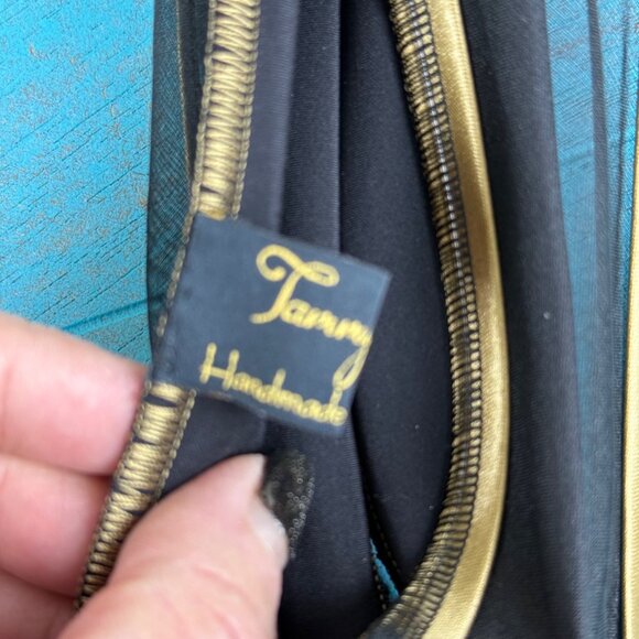 Tammy Child Scarf Silk and Organza Cornflower Black & Gold - Picture 3 of 7